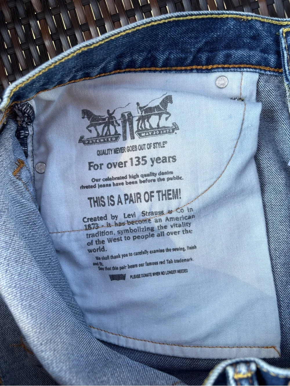 Levi's 505 Classic Straight Fit Men’s Blue Jeans 38x29